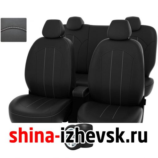Чехлы модельные PSV BMW 3 2005-2013 г. — (E90) спл. черный/отстрочка белая, экокожа "Оригинал" 126193 в Ижевске